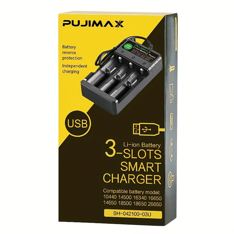 PUJIMAX 3 Slot Smart Lithium Charger