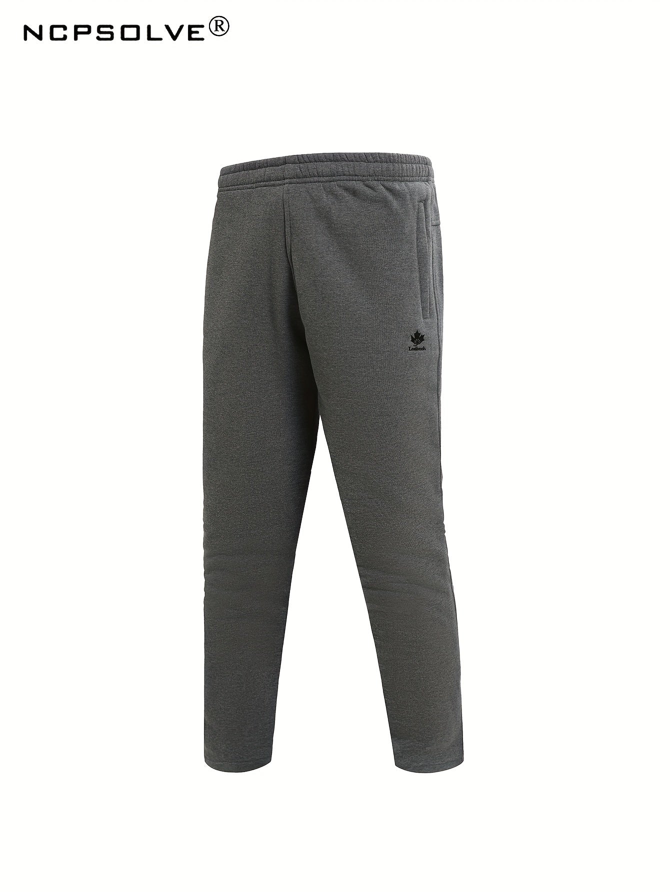 Men's Warm Sports Outfits Zip Up Hooded Jacket & Trousers