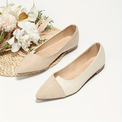Women's Colorblock Ballet Flats Soft Sole Slip On Shoes