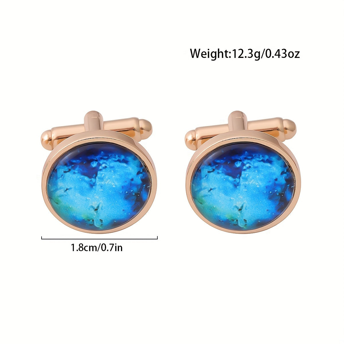 Starry Sky Gemstone Men's Cufflinks Metal Decorative Accessory