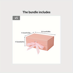 Pink Small Gift Box with Ribbon - Ideal for Christmas & Birthdays