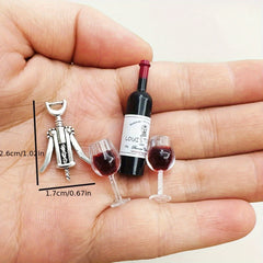 1:12 Scale Wine Bottle Model Resin Material Dollhouse Accessories Set