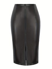 Sexy High Waist Faux Leather Pencil Skirt