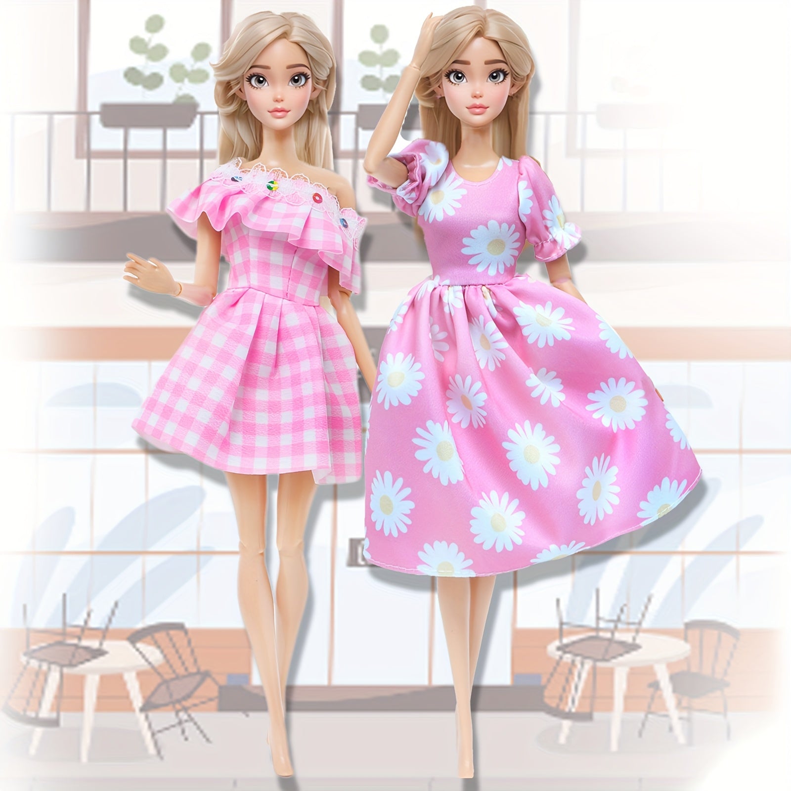 5pcs Clothing Set for 11.5in Dolls: Dresses, Swimsuits, Tops, Pants Outfits