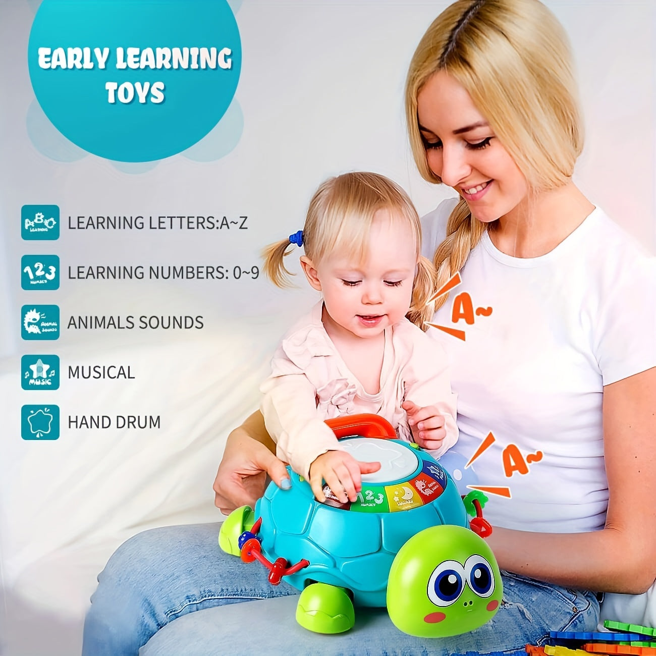 Early Education Music Turtle Toy for Infants 6-18 Months