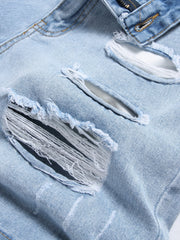 Men's Distressed Denim Shorts for Summer