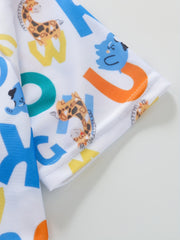 Boys Elephant & Giraffe Print Swimming Suit Set