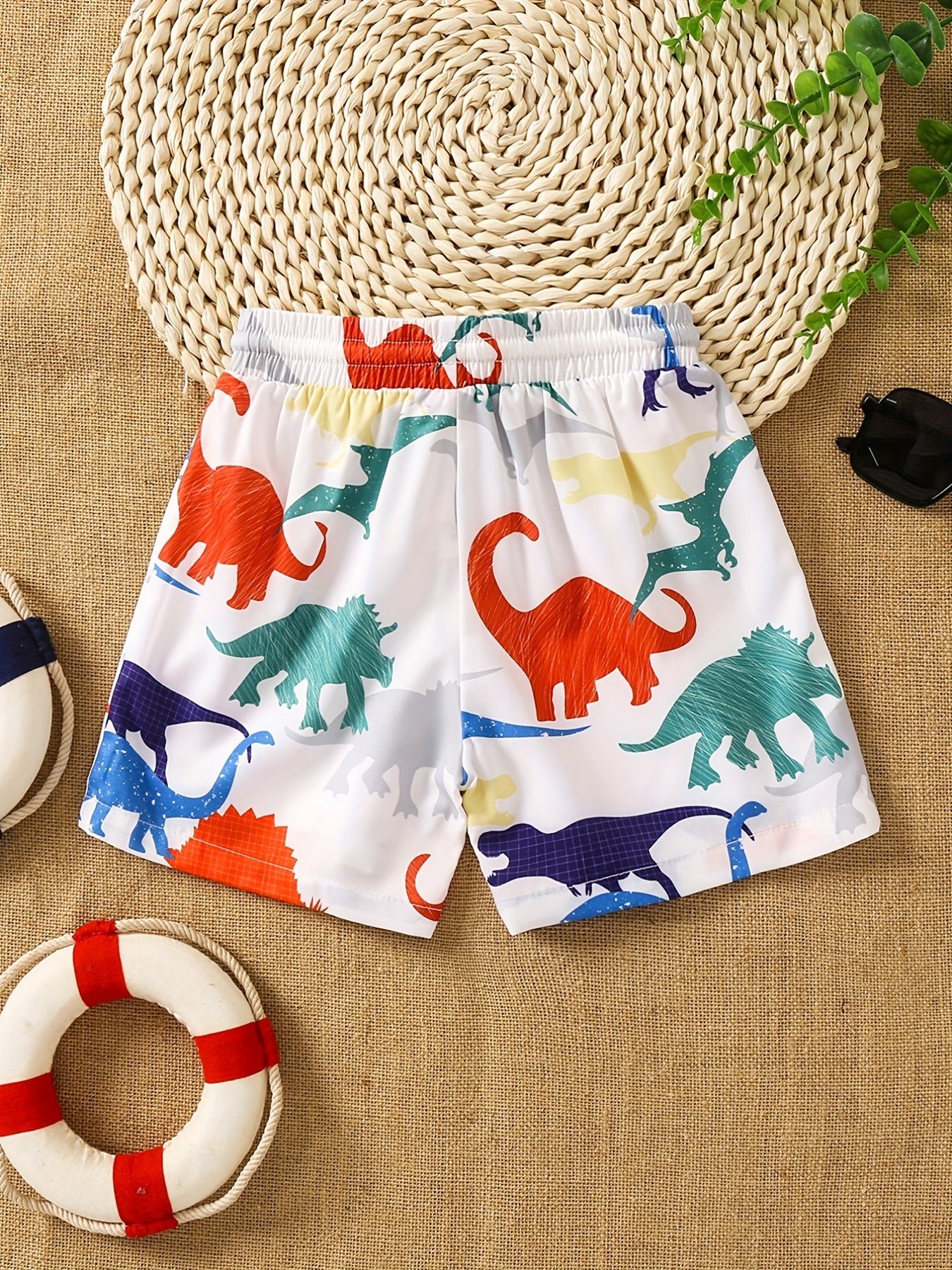 3D Print Dino Beach Trunks Kids Swimming Shorts