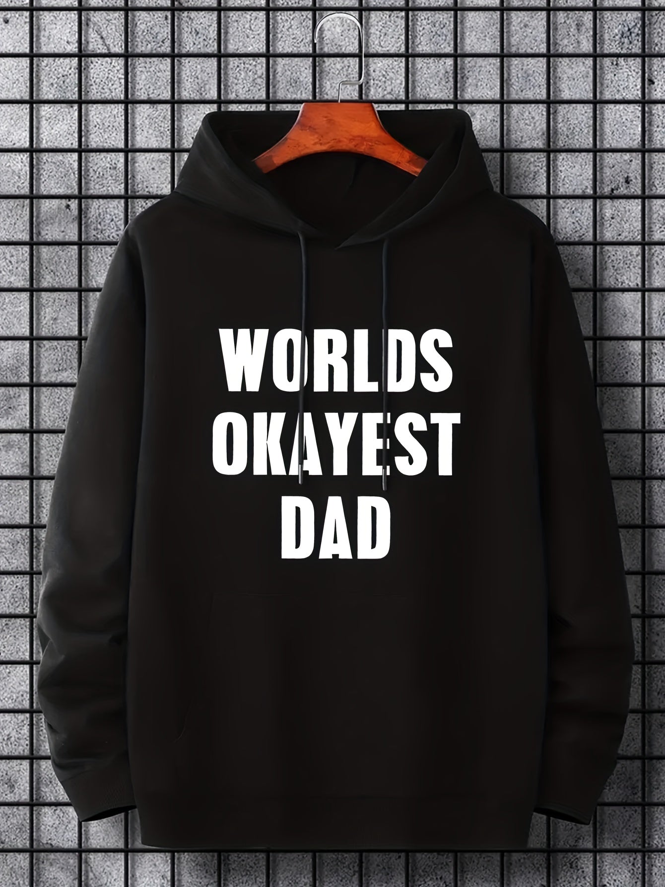 World's Okayest Dad Print Hoodie Casual Sweatshirt