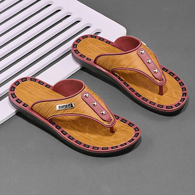 Men's Thong Sandals Non Slip Flip flops Shoes Toe Post Slides