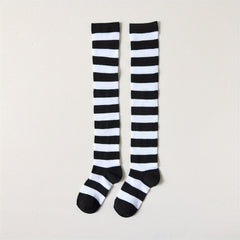 Striped Thigh High Socks Cosplay Over The Knee Socks Women's Stockings