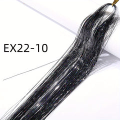 60 96 Cm Sparkle Hair Tinsel Rainbow Colored Strands Hair Extensions