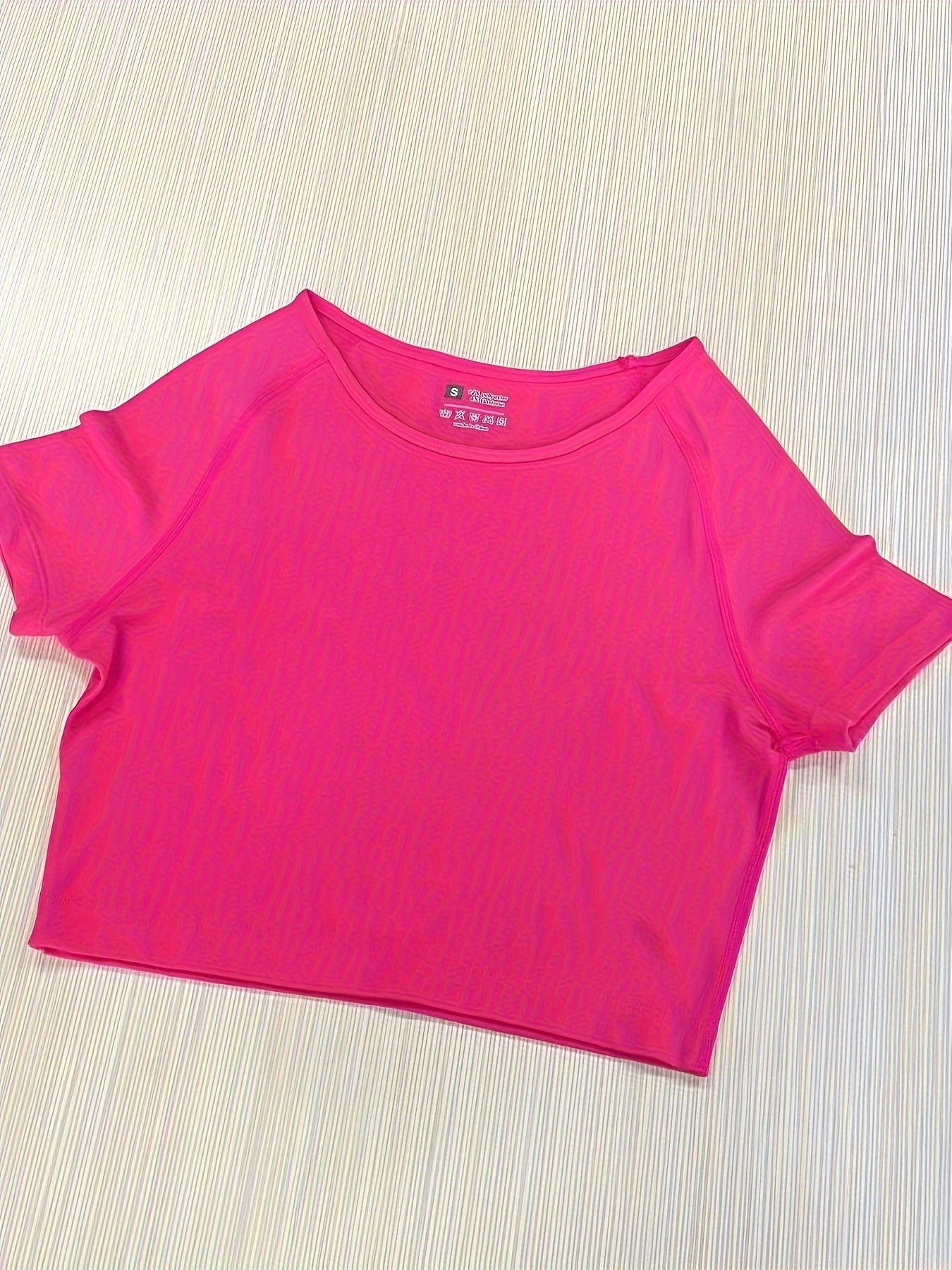 Quick Drying Short Sleeve T shirt Running Sports Yoga Crop Top