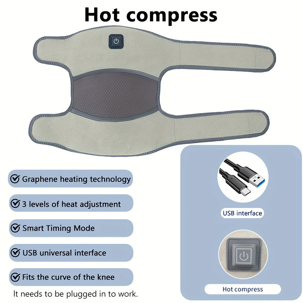 USB Heating Knee Pad Vibration Massage Warm Knee Pads For Elderly