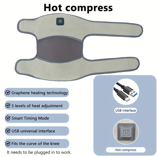 USB Heating Knee Pad Vibration Massage Warm Knee Pads For Elderly