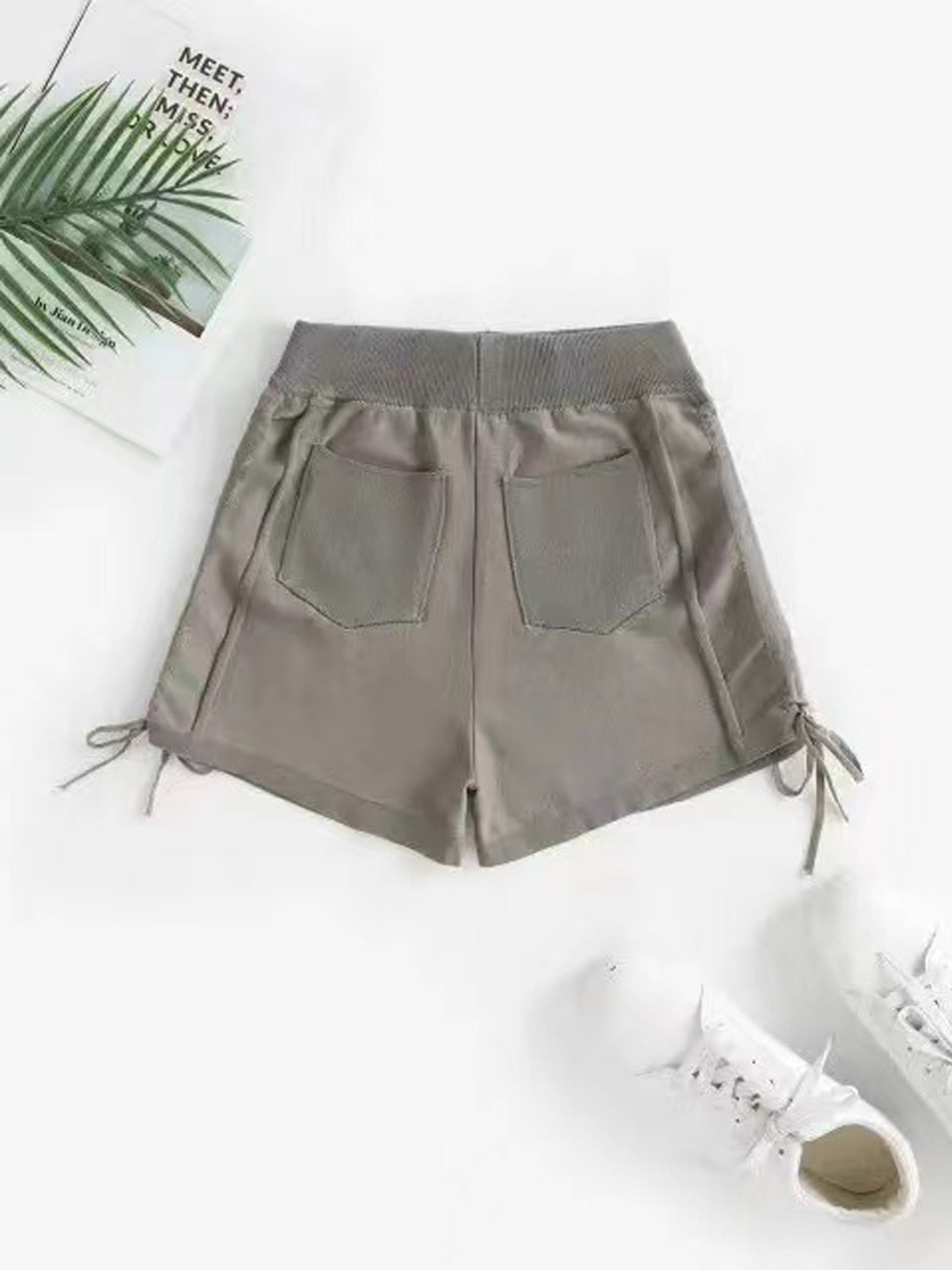 Women's Drawstring Shorts Solid Color