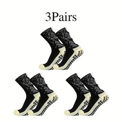 Geometric Pattern Soccer Socks Breathable Non-slip Mid-calf