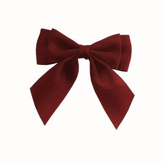 Satin Double Layer Bow Tie Solid Necktie Women's Dress Up Accessories