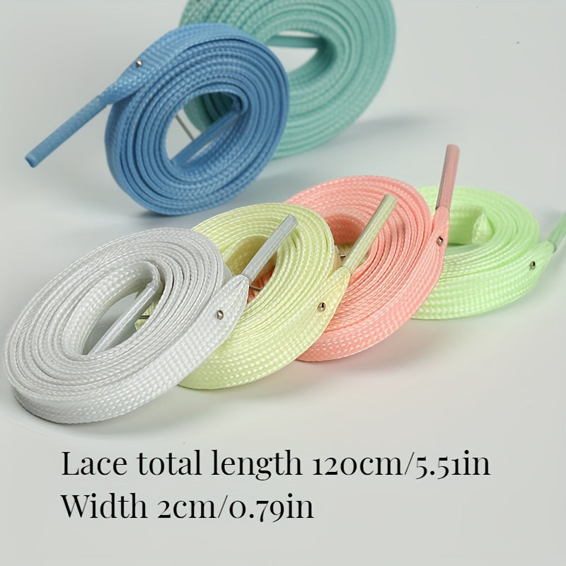 Luminous Reflective 8mm Polyester Shoelaces For Sneakers Canvas Shoes