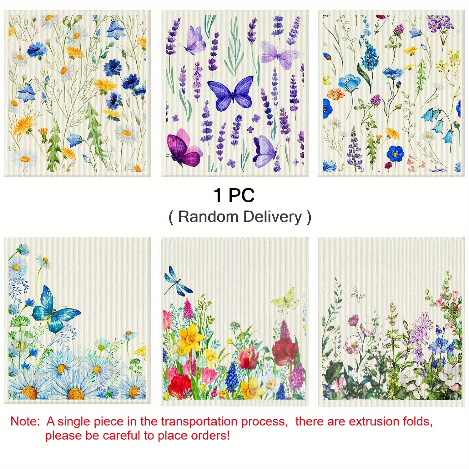 6pcs Kitchen Dish Cloths Reusable Wood Pulp Cotton Cleaning Cloths