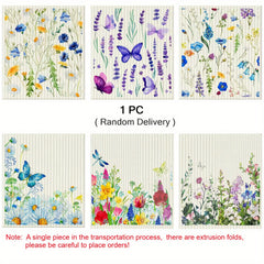 6pcs Kitchen Dish Cloths Reusable Wood Pulp Cotton Cleaning Cloths