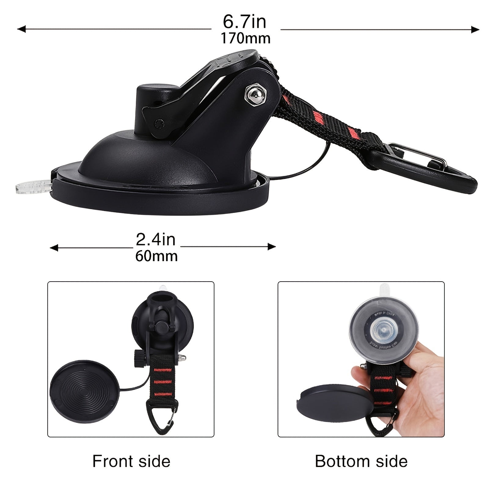 Heavy Duty Suction Cup with Securing Hook - Mount Awning Boat Truck Can