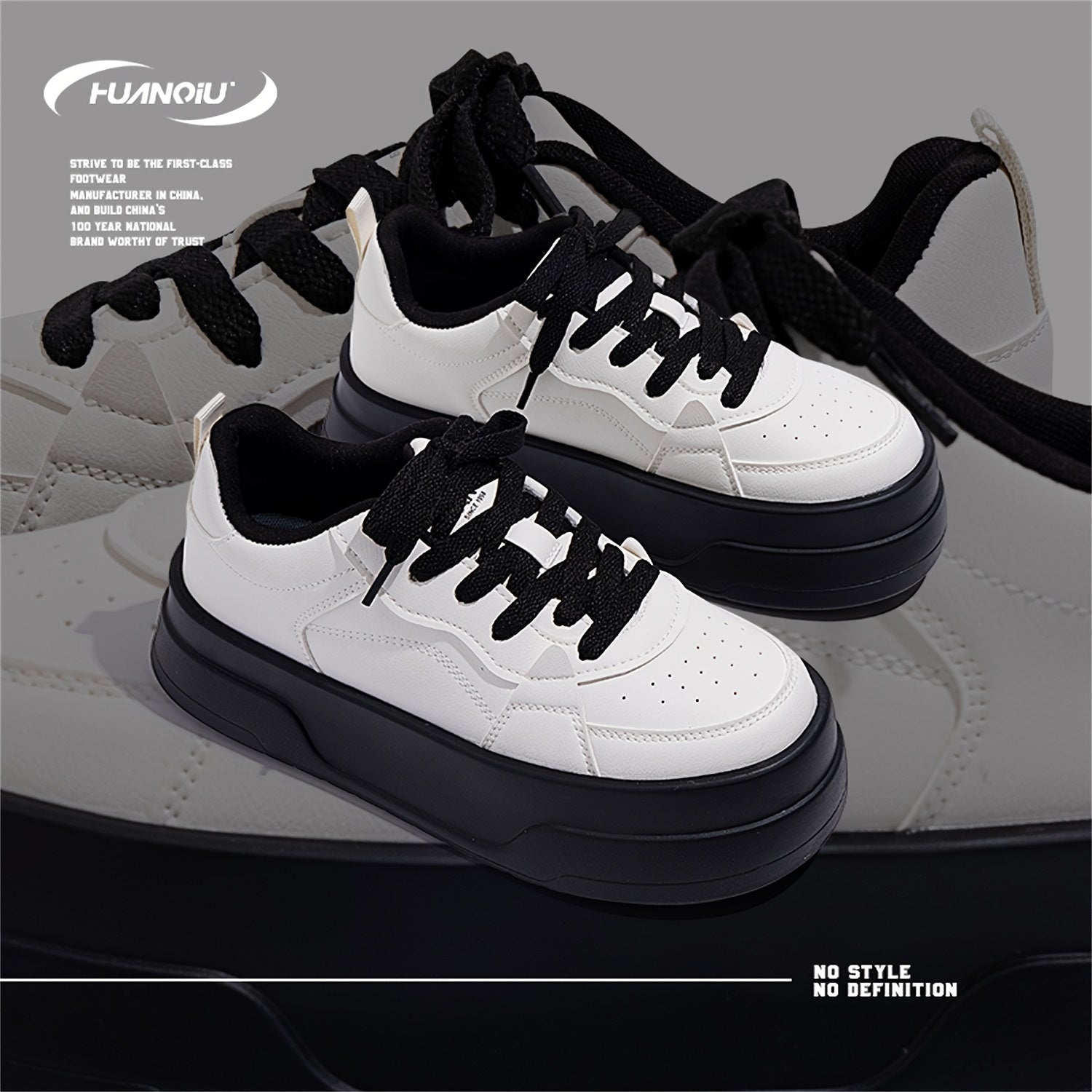 HUANQIU Lace-up Low Breathable Board Shoes Casual Sneakers Women's Footwear