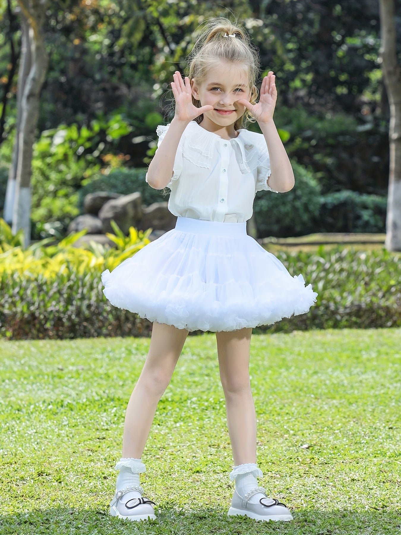 High Waist Elastic Tulle Layered Ballet Dance Skirt