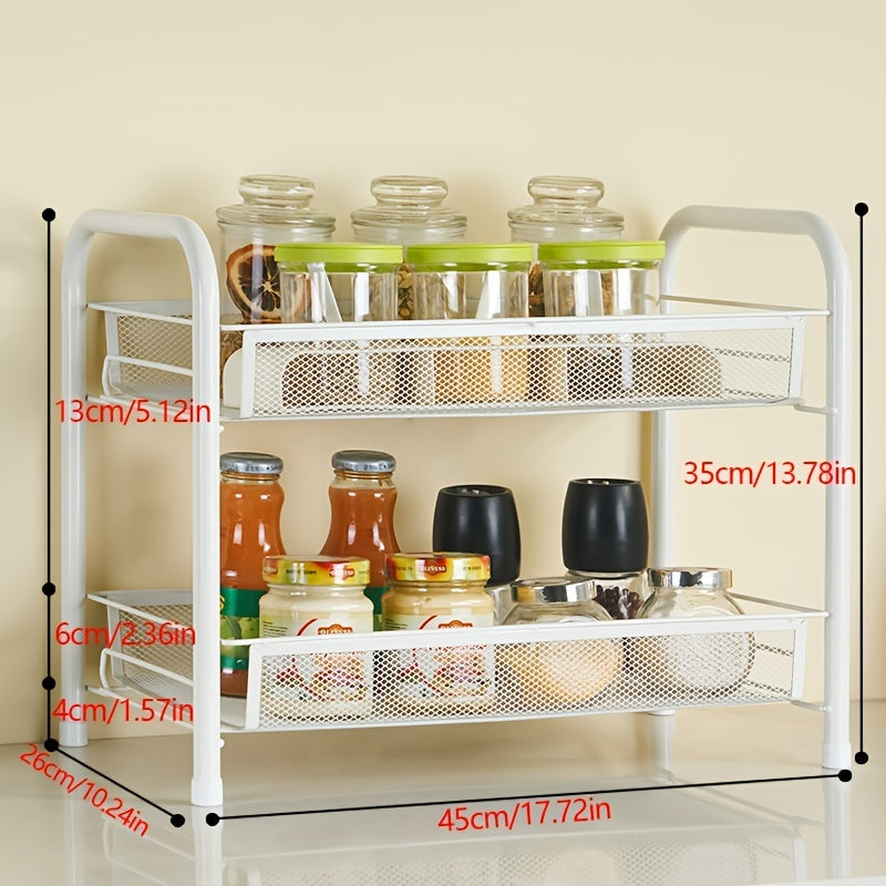 1pc Kitchen Seasoning Rack Organizer For Cabinet and Countertop Storage