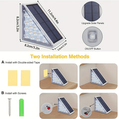 Solar Step Lights Outdoor Stair Lights Waterproof Auto On Off Decoration Lights
