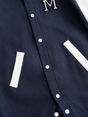 Baby Stylish Letter Block Cotton Baseball Jersey Bodysuit