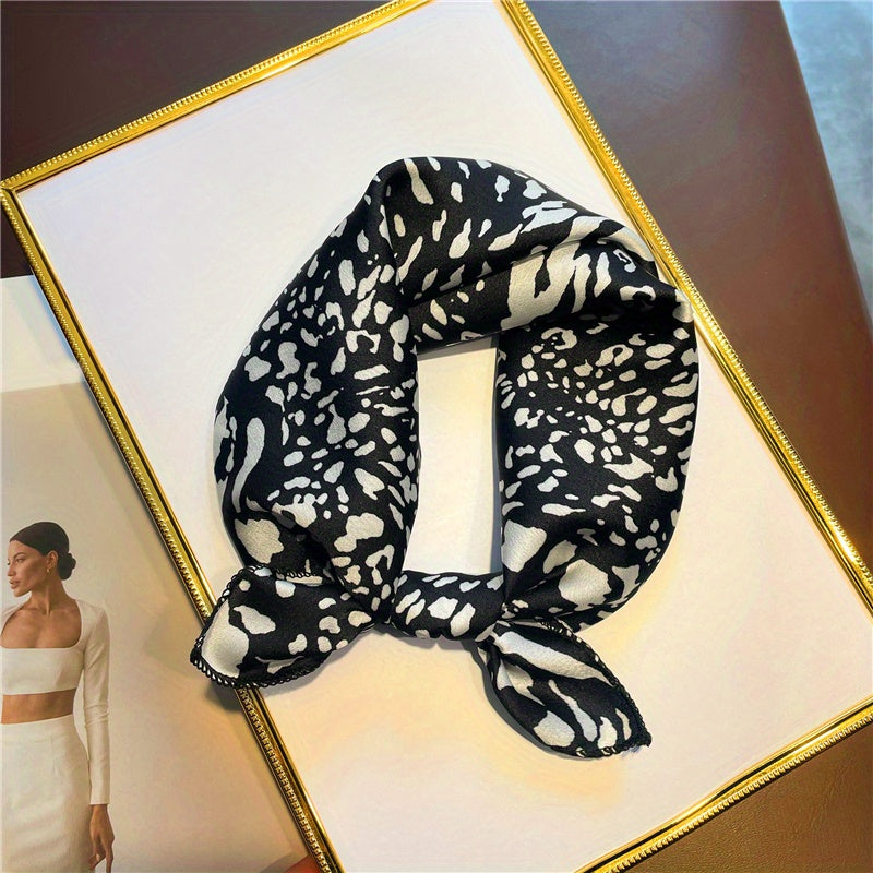 Leopard Print Vintage Bandana Classic Small Satin Square Scarf