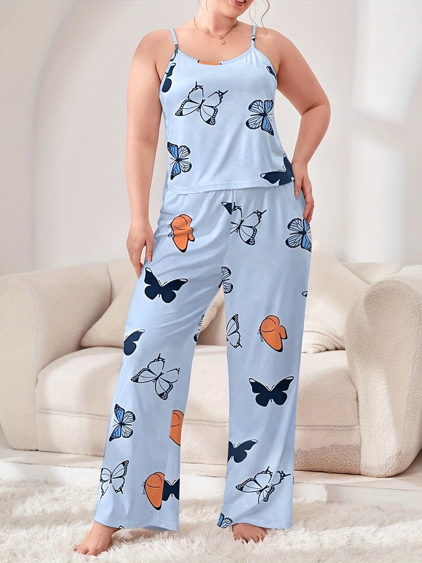 Women's Daisy & Cherry Print Pajama Set