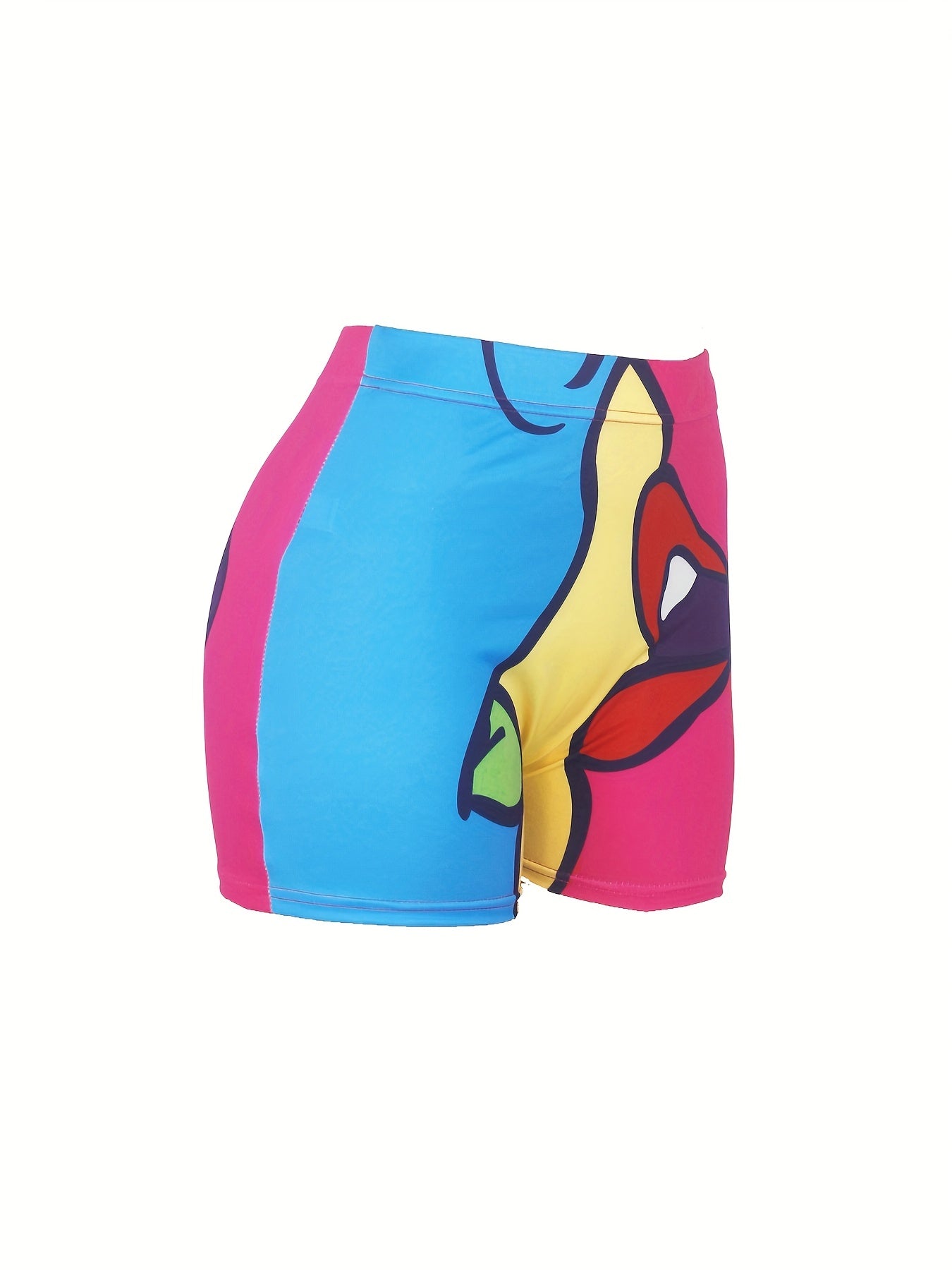 Cartoon Print Skinny Shorts Yoga Casual Summer Shorts Women's Clothing