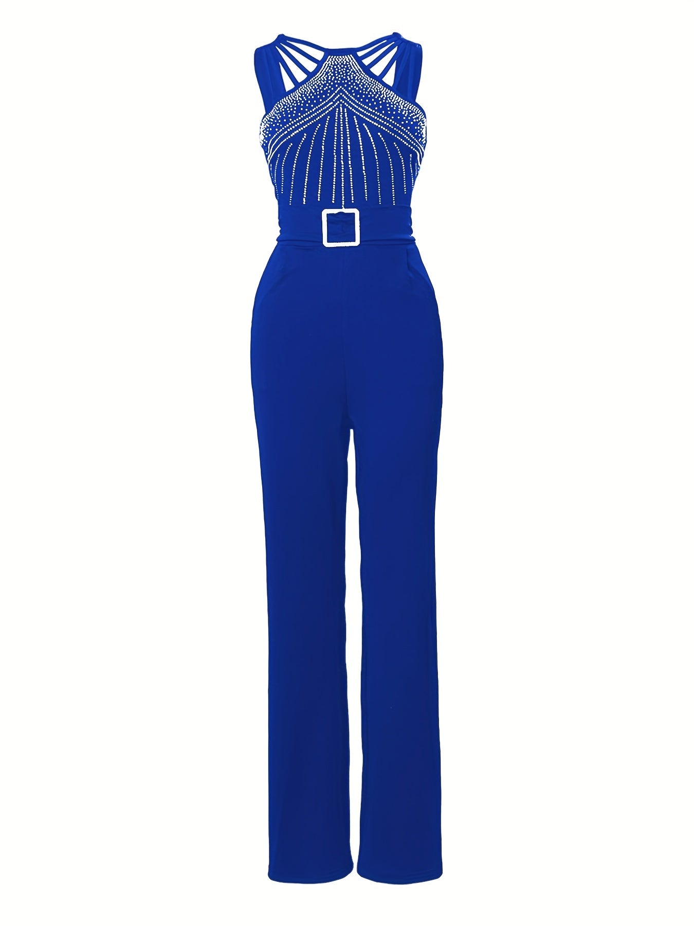 Sparkling Rhinestone Wide Leg Jumpsuit