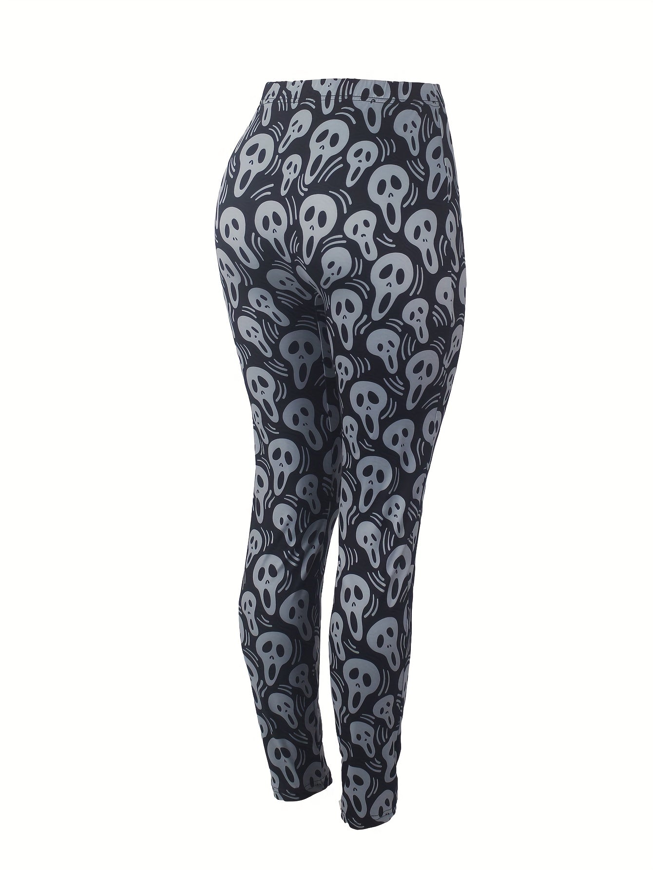Funny Skull Print High Rise Leggings