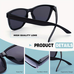 Men's Polarized Vintage Square Sunglasses UV400
