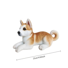 Realistic Shiba Inu Plush Toy - Natural Brown, Lying Pose - Family Party Gift