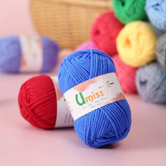 Mini Soft Cotton Yarn Set with Purple Markers 25g 2pcs 2.5mm