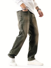 Men's Solid Denim Pants for Spring Summer