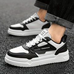 Men's Letter Print Lace Up Skateboard Shoes Lightweight Sneakers
