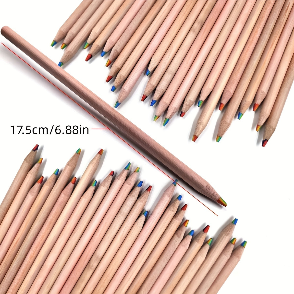 7 Colors Log Rainbow Core Pencil Wooden Pencil