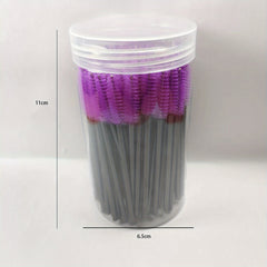 100Pcs Mascara Wands Eyebrow Spoolies Brush With Container