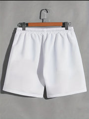 Smile Print Men's Casual Shorts Activewear Comfy Drawstring Shorts