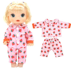 Strawberry Print Jumpsuit Doll Clothes Set for 12 inch Dolls
