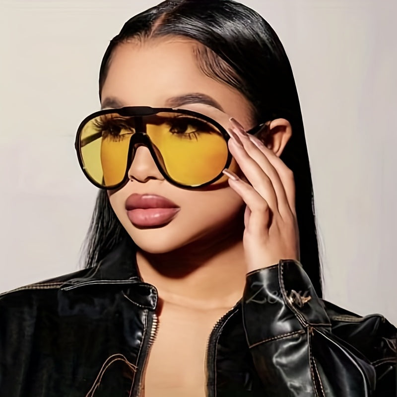 Y2K Shield Sunglasses Oversized Jelly Goggles UV400 Sun Shades
