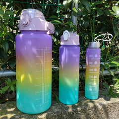 Gradual Water Bottle Set 3 Pieces with Straw for Home and Travel