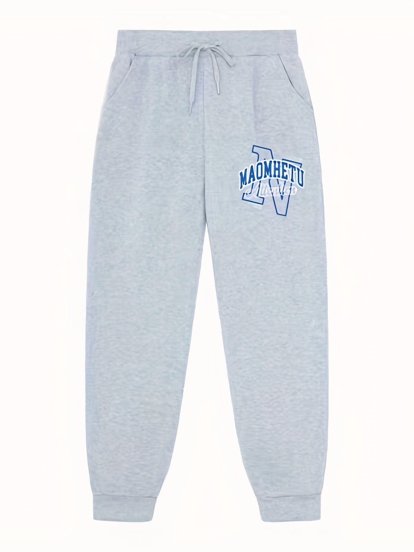 Men's Letter Print Joggers With Pockets Casual Pants