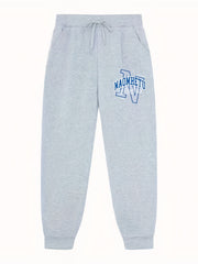 Men's Letter Print Joggers With Pockets Casual Pants