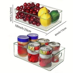 Clear Stackable Plastic Food Storage Containers with Handles for Pantry